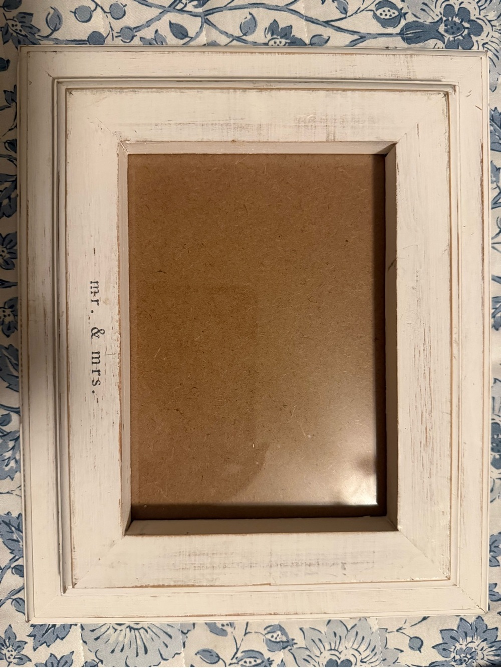 Mud Pie Distressed Cream Wood 'mr. & mrs.' Picture Frame